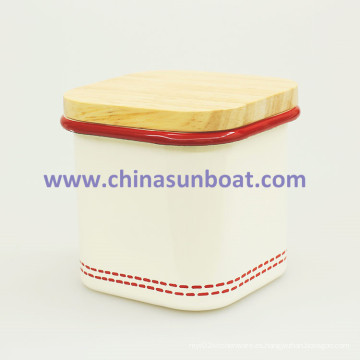 Sunboat Vajilla Menaje de cocina electrodomésticos Enamel Pot Tanque de almacenamiento Snacks